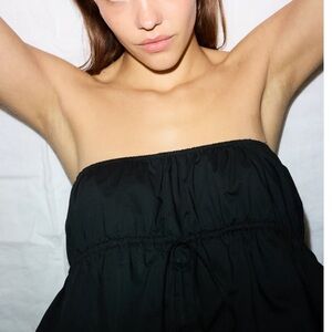 DEIJI STUDIOS,, THE STRAPLESS COTTON TOP
BLACK small